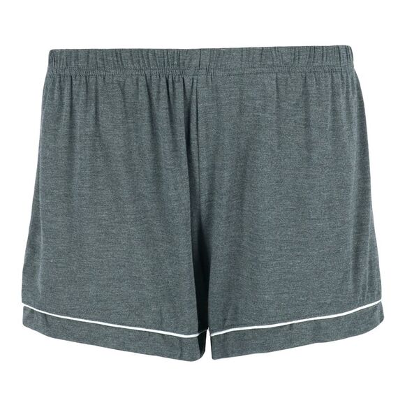 Bewicked Women's Plus Size Notch Color Short Pajama Set with Trim - Picture 3 of 4